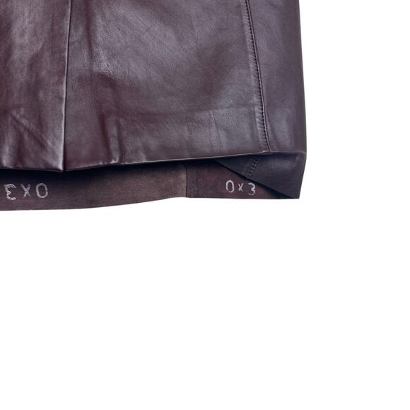 Brooks Brothers Leather Pencil Skirt Women’s Size 0 Burgundy Genuine Lined - Picture 10 of 16